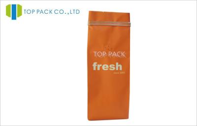 China Orange Tin Tie Side Gusset Coffee Bags One Way Degassing Valve for sale