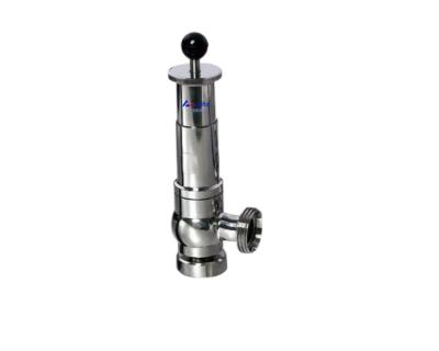 China Dairy Pressure Leaking Safety Valve Adjustable Brewery Valves Divert Seat 90 Degree Angle Valve for sale