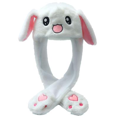 China COMMON Hat Toy Animal Fur Ear Flap Cute Fashion Bunny Hat Bunny Ear Hat Moving Plush for sale