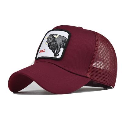 China Hot Selling Design Cartoon JOINT Personalized Animal Patch Embroidered Baseball Cap Men Breathable Mesh Trucker Hat for sale