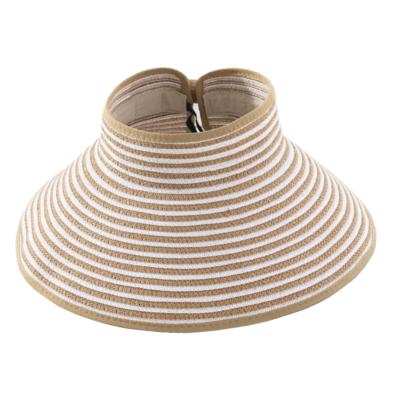 China Barred 2021 adjustable straw hats women simplicity beach high quality sunblock sunshade foldable sun hats for sale