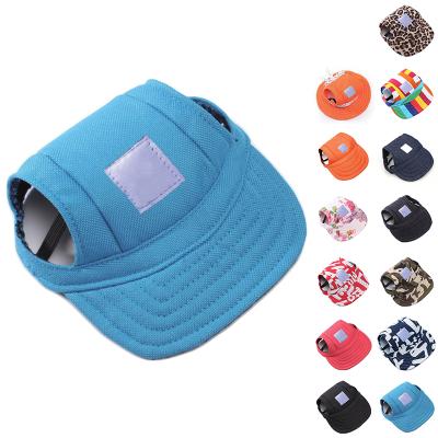 China New Viable Hot Sale Sun Hat Sunscreen Brim Sun Visor Hat Baseball Cap For Pets Breathable Casual Hat With Mesh Ear Holes For Small Dog for sale