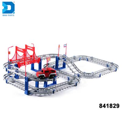 China Eco-friendly Material Plastic Track Toys Self Assembly Electric Rail Car For Kids for sale