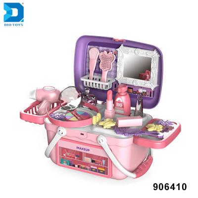 China Environmental Friendly Fashion Beauty Basket Make Up Table Toys Plastic Girls for sale