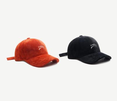 China 6-Panel Hat Velvet Baseball Caps Embroidery Custom Logo High Quality Embroidered Plain Velvet Dad Hats for sale