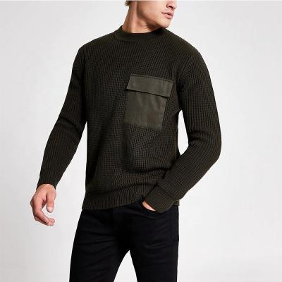 China Winter Anti-shrink Custom Men's Pullover Sweaters Simple Blank Thick Computer Knitted Green Computer Knitted Pullover for sale