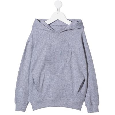 China new season Anti-wrinkle embroidery logo kids pullover boys or girls stretch gray cotton pullover hoodies for sale