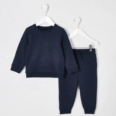 China Wholesale Custom Non-Shrink Sweatshirt Anti-shrink Single Joggers Navy Set Baby Clothing Set Baby Clothing Set OEM Embroidered Logo for sale