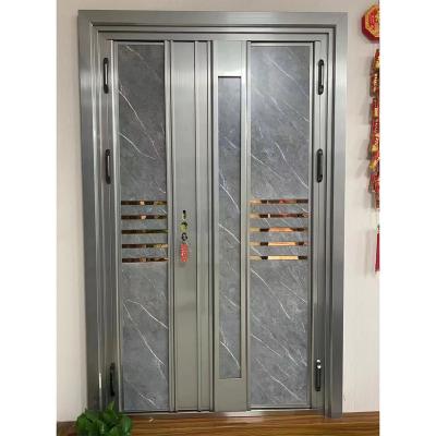 China Anti-theft good quality soundproof stainless steel tempered lock security clear glass multipoint door for villa for sale