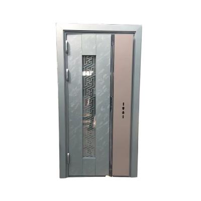 China Anti-theft Door Modern Exterior Designs Basic Track Iron Front Entry Doors Delight Security Steel Door For House for sale