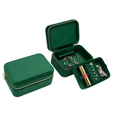 China Wholesale Mini Portable Travel Organizer Jewelry Box with Velvet Jewelry Tray Display for sale