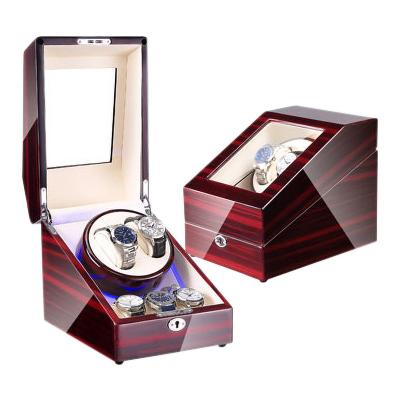 China Wholesale Luxury Watch Packaging Watch Storage Display Piano Lacquer Wooden Watch Winder Box For 2+3 Watches With Japanese Mabuchi Motor for sale