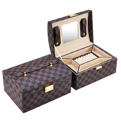 China Wholesale Custom Jewelry Box Handcrafted Logo PU Jewelry Storage Organizer Case Home Luxury Leather for sale