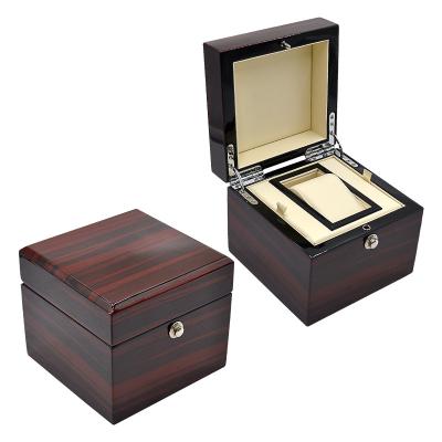 China Custom Made Simple Luxury Wooden Gift Box Wooden Watch Case Unique Wooden Watch Box Packing for sale