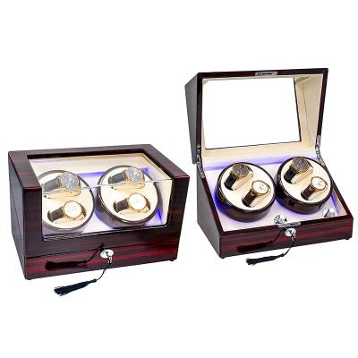 China Wholesale Custom Luxury Wooden Watch Winder Watch Winder Factory Fashion 4+0 Automatic Watch Winder Box for sale