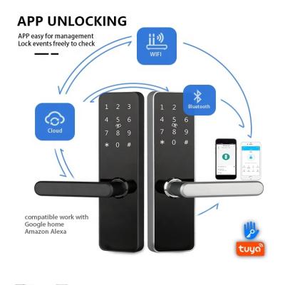 China Smart Keyless Airbnb Keyless Lock Cerradura Inteligente Door Lock Digital Wifi Hotel Apartments Home Office Silver Lock Home for sale