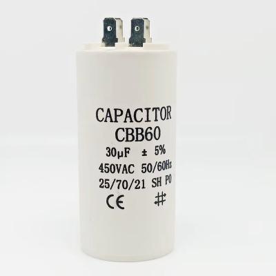 China AC Motor Anti-breakdown Aircon Fan Current Metallized Film Capacitor Cbb0 Motor Capacitor 40uf 450v for sale