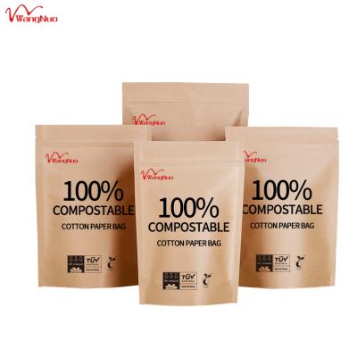 China Custom Printing Biodegradable Heat Seal Zipper Lock Resealable Bag Stand Up Pouch Kraft Paper Zipper Lock Biodegradable Bags for sale