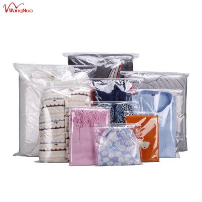 China Disposable Quick Delivery Zipper Plastic Clothing Packaging Bag Transparent Zipper PE Screen Printing Resealable for sale