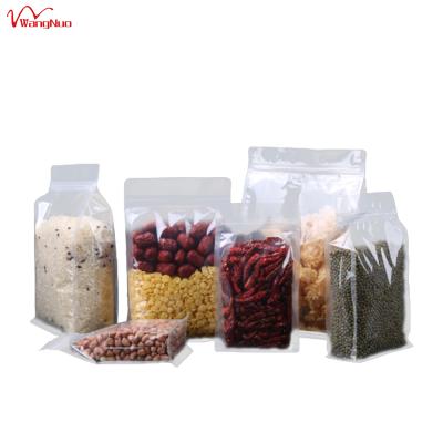 China Recyclable Wholesale Transparent PE Side Gusset Ziplock Stand Up Pouch For Nuts Cashew Rice Storage for sale