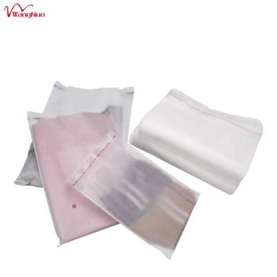 China Recyclable PE T-shirt packaging bag plastic engraving printing shoes and clothing seal milky white self adhesive bag custom size accepted for sale