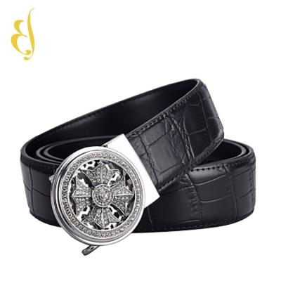 China Business Crystal Belts Luxury Leather Men With Automatic Buckle Mens Belt Fashion Belts for sale