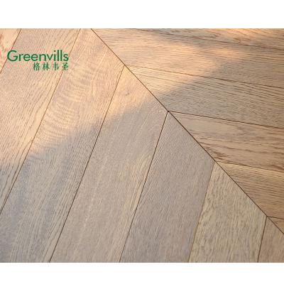 China Greenvills New Modern Trend Design Brown Oak Herringbone Parquet Herringbone Engineered Wood Flooring for sale