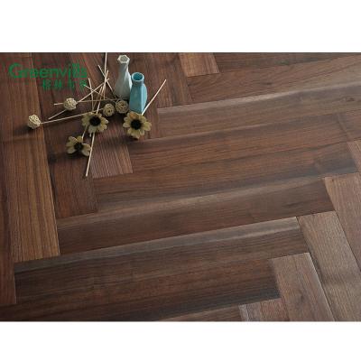 China Interior Decoration American Walnut Engineered Flooring Parquet /Herringbone Wood Herringbone Black Herringbone Flooring Tile for sale