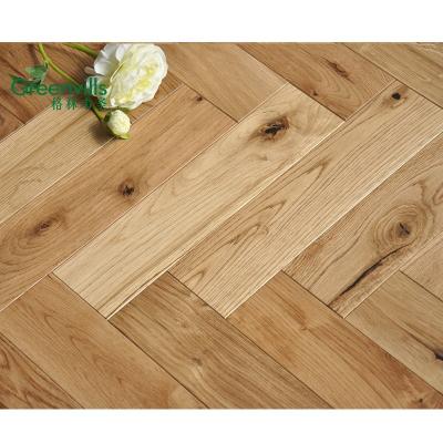 China Good Quality OAK Greenvills Flooring Tiles 350X80X20/6mm Herringbone Putty In Black Natural Herringbone Hardwood Flooring for sale