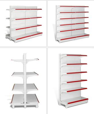 China Customized Double Sided Gondola Rack Supermarket Double Side Rack Supermarket Steel Shelves for sale