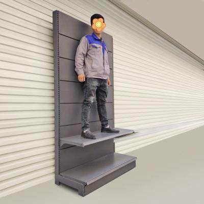 China Most Popular Single Sided Gondola Rack Supermarket Shelf Metal Wall Supermarket Single Side Shelves for sale