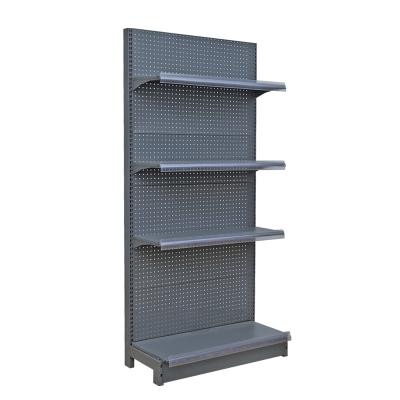 China Customized Single Sided Gondola Supermarket Shelf Steel Supermarket Shelves Single Rack Display Stand for sale