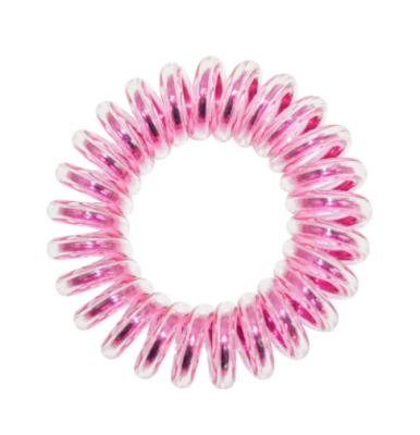 China Braysle 3.5cm Minimalist Modern Colorful Sequin Hair Elastics Coil Hair Ties No Crease Clear Phone Cord Ponytail Holder Hair Scrunchies for sale