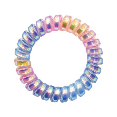 China Braysle 5.5cm Minimalist Modern Colorful Coil Hair Ties No Crease Clear Phone Cord Ponytail Holder Hair Scrunchies for sale