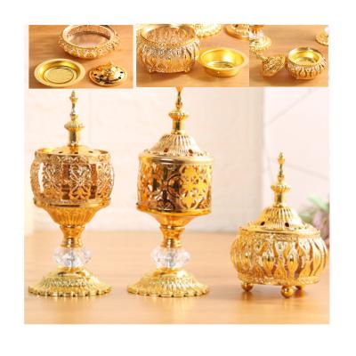 China Arabic Incense GOLD Metal Censer Bakhoor Censer FOR Mubkhara Incense Incense Burner for sale