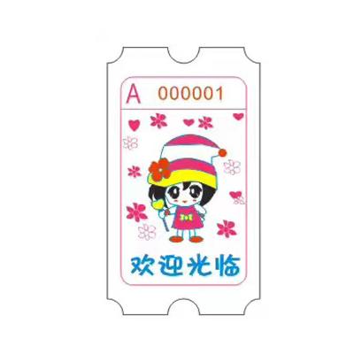 China Custom Barcode Logo Printing Game Machine 180g Lottery Redemption Tickets For Ticket Redemption Game Machine 001 for sale