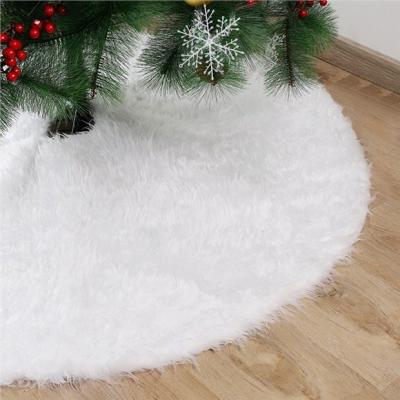 China Durable Quality White Furry Christmas Tree Skirt Christmas Tree Decorations Supplies for sale