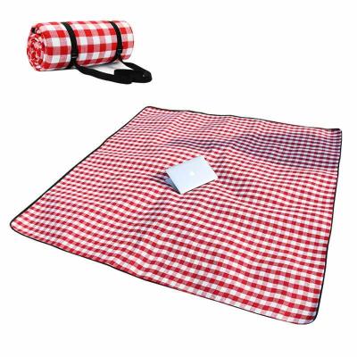 China Field red and white mat picnic plaid outdoor moisture proof protection thickened camping waterproof mat tent acrylic fabric for sale