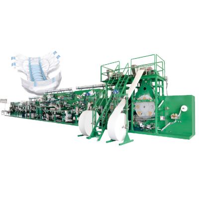 China Full Servo Automatic Disposable Diaper Machine Hotels Adult Diaper Making Machine Price for sale