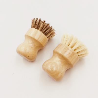 China Eco Sisal Coconut Material Sustainable Natural Fiber Bristle Kitchen Bamboo Cleaning Brush for sale