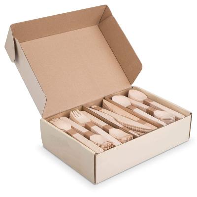 China FSC Birch Wood/Bamboo Disposable Disposable Bamboo Fork Knife Knife Cutlery Set for sale