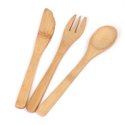 China 2021 eco logo spoon fork knife travel eco-friendly bamboo dinnerware set sustainable custom biodegradable hot for sale