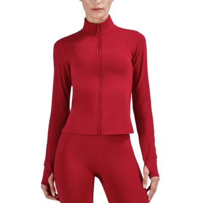 China Fashion 80%Nylon20%Spandex High Neck Zipper Dummies Air Support Yoga Suit Coat Sports Fitness Suit Woman for sale