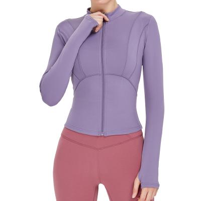 China Fit/Fashion Slim Fit/Fashion Fitness Tops Zipper Skin Friendly Women Long Slim Skin Friendly Yoga Top for sale