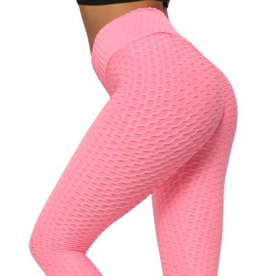 China Thin Cloth/Hip Lift/Solid Color Peach Hip Bubble Base Women High Waisted Gaiters Slimming Slim Fit Yoga Work Out Pants for sale