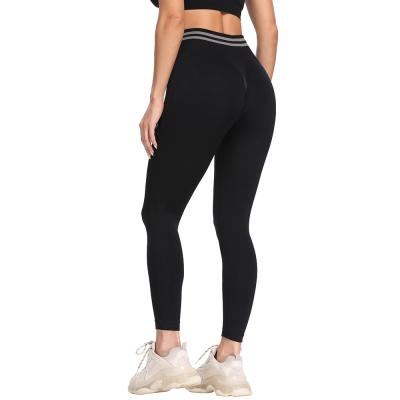 China Hot Seller Yoga Pants Simple/High Elasticity/Slim Fit 90%Nylon 10%Spandex Hot Seller 2021 Women's New Arrival Stripe Running Fitness for sale