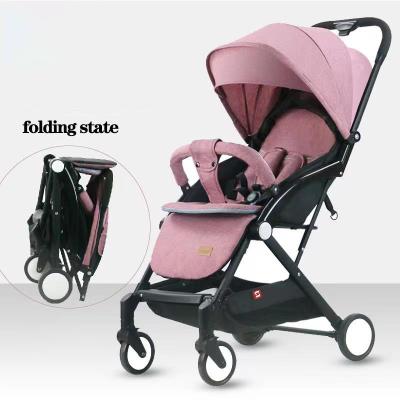 China Flax Portable baby Stroller small carriage/baby stroller/ ordinary pull rod detachable baby carriage for sale