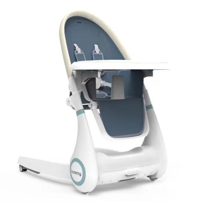 China Adjustable OEM Factory New Born Baby Luxury Baby High Chair 4 in 1 Baby High Feeding Chair Eating Chair With Wheels for sale