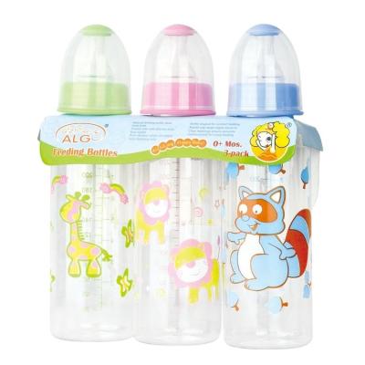 China BPA Free Cute animals bpa free PP baby bottle 3pcs/pack 240ml feeding bottle for sale