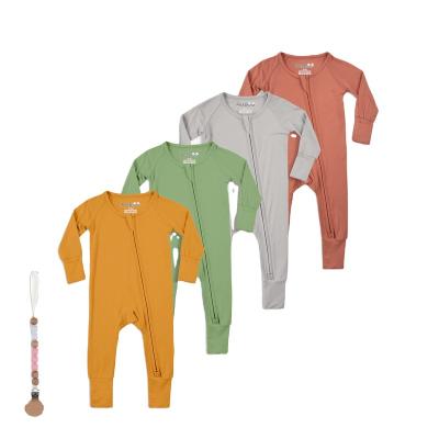 China Comfortable Baby Clothes Bamboo Rayon Spandex Baby Footed Toddler Pajamas Romper Zip Front Sleepn Play Sleeper Infant Baby Clothes Jumpsuit Romper for sale